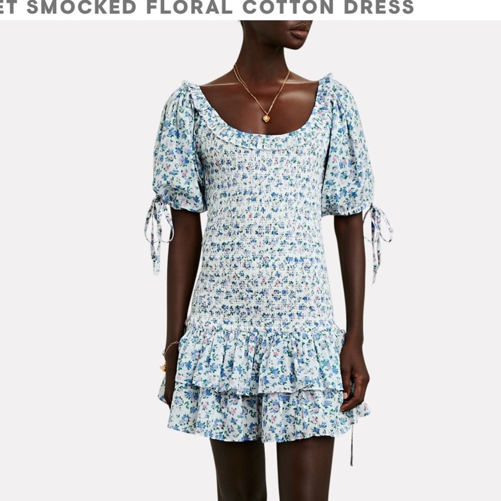 SOLD Love shack fancy floral smocked dress - Picture 2 of 9
